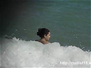 nudist beach flick super-sexy cock-squeezing whores